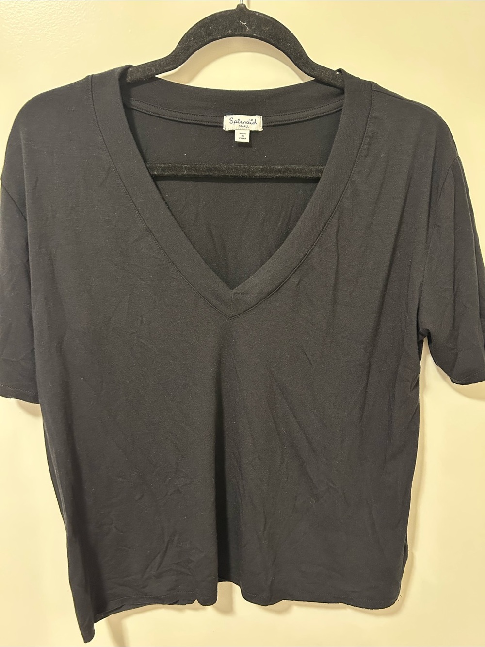 Splendid Black V Neck Tee